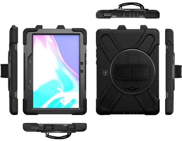 eSTUFF Defender Case - Tabletin takakuori - karkea - silikoni, polykarbonaatti - musta - 10.1" - Samsung Galaxy Tab Active Pro -laitteelle