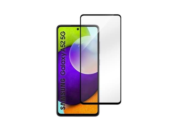 eSTUFF Titan Shield - Skärmskydd för mobiltelefon - glas - ramfärg svart - för Samsung Galaxy A52 5G
