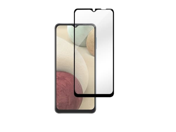 eSTUFF Titan Shield - Skjermbeskyttelse for mobiltelefon - glass - rammefarge svart - for Samsung Galaxy A12