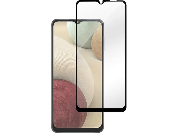 eSTUFF Titan Shield - Skjermbeskyttelse for mobiltelefon - glass - rammefarge svart - for Samsung Galaxy A12