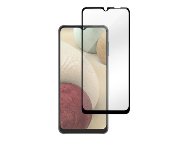 eSTUFF Titan Shield - Skjermbeskyttelse for mobiltelefon - glass - rammefarge svart - for Samsung Galaxy A12