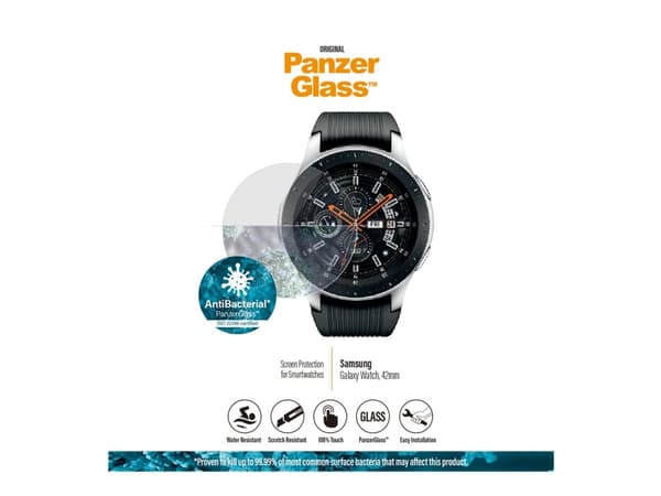 PanzerGlass 7202, Näytönsuoja, Älykello, Läpinäkyvä, Samsung, Samsung - Galaxy Watch 42mm, Karkaistu lasi, Polyeteenitereftalaatti