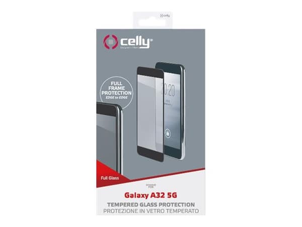 Celly Full Glass - Skjermbeskyttelse for mobiltelefon - glass - rammefarge svart - for Samsung Galaxy A32 5G