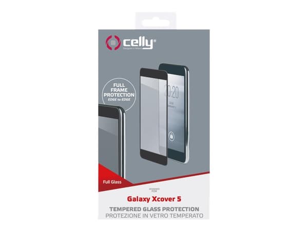 Celly FULLGLASS960BK, Samsung, Galaxy XCover 5, Naarmuuntumisenkestävä, Musta, Läpinäkyvä, 1 kpl
