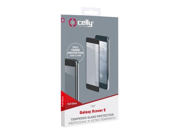 Celly FULLGLASS960BK, Samsung, Galaxy XCover 5, Naarmuuntumisenkestävä, Musta, Läpinäkyvä, 1 kpl