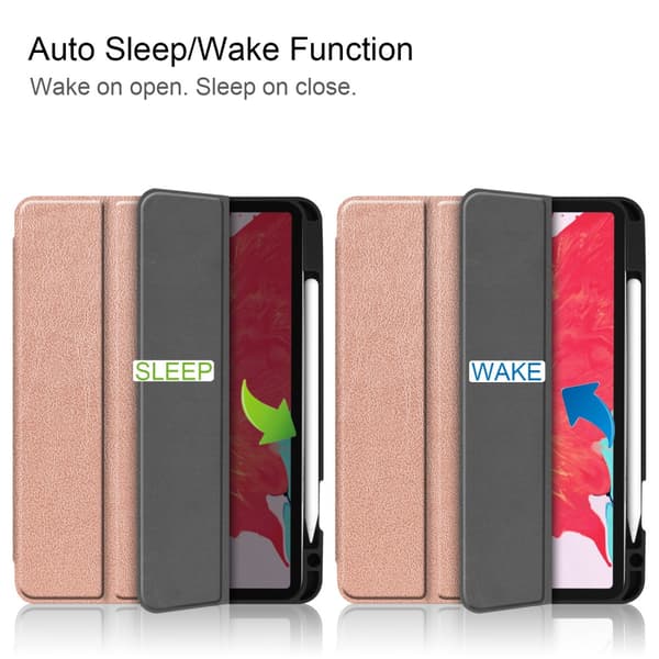 iPad Air 10.9 4th Gen (2020) Fodral Tri-Fold Med Pencil-hållare Rosa