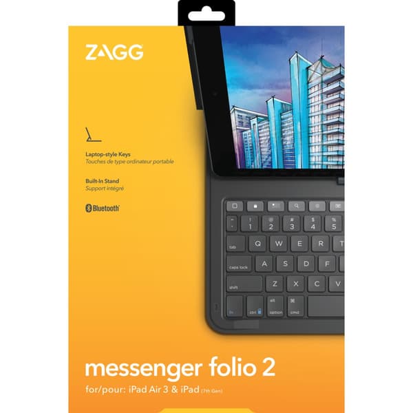 ZAGG iPad 10.2 (gen 7/8/9) Kotelo Näppäimistöllä Messenger Folio 2 Charcoal
