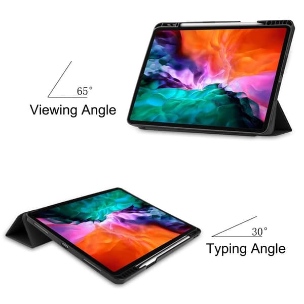 iPad Pro 12.9" 2021 Slim fit tri-fold fodral - Svart
