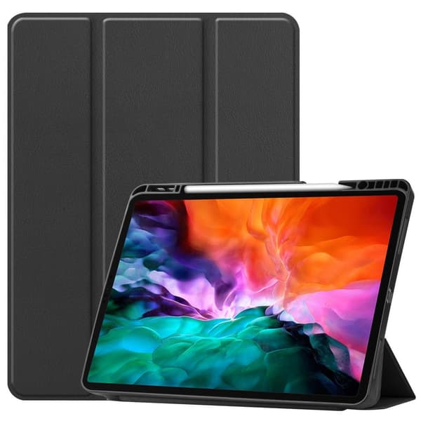 iPad 12.9" Pro 2021 Trifoldet Stand Tabletetui Cover - Sort