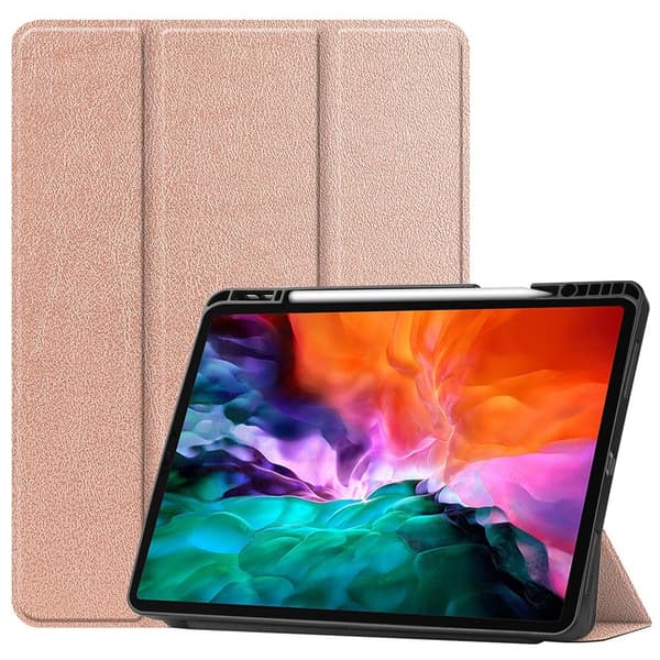 iPad 12.9" Pro 2021 Trifoldet Stand Tabletetui Cover - Rosaguld