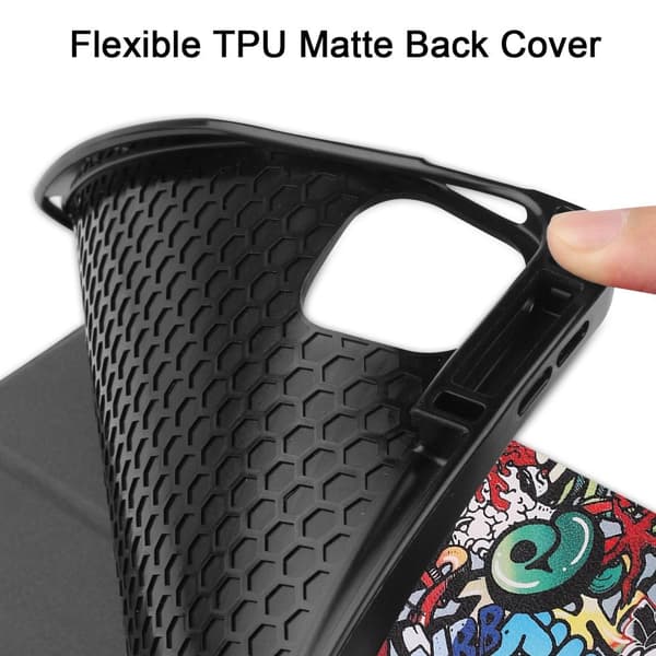 iPad 12.9" Pro 2021 Tri-fold Stand Tablet Case Cover - Graffiti