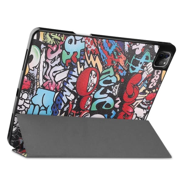 iPad 12.9" Pro 2021 Tri-fold Stand Tablet Case Cover - Graffiti
