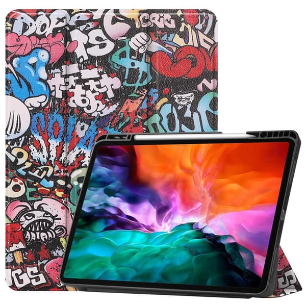 iPad 12.9" Pro 2021 Tri-fold Stand Tablet Case Cover - Graffiti