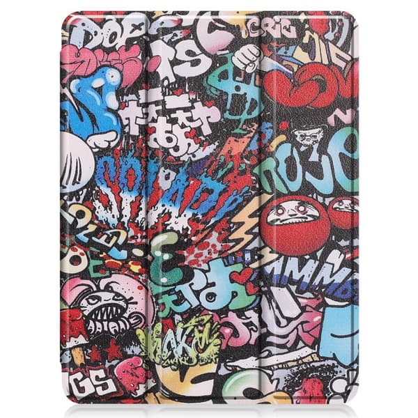 Til iPad Pro 11 2021 Trifoldet stativ-tabletetui - Graffiti