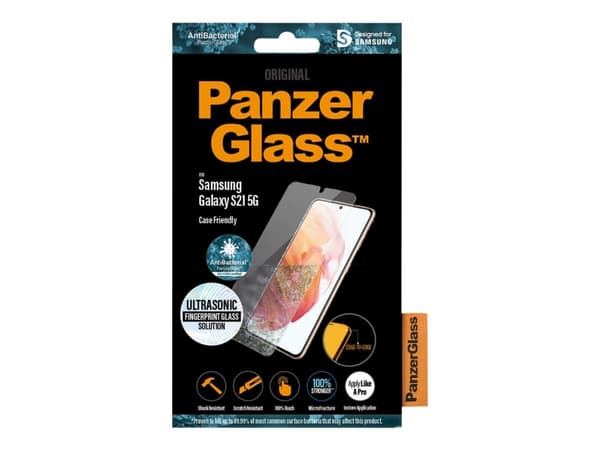 PanzerGlass - Skärmskydd för mobiltelefon - kompatibel med fingeravtrycksläsare med ultraljud - glas - för Samsung Galaxy S21 5G