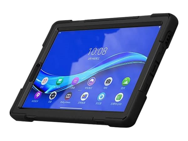 eSTUFF - Baksidesskydd för surfplatta - silikon, polykarbonat - svart - 10.3" - för Lenovo Smart Tab M10 FHD Plus (2nd Gen) with Google Assistant