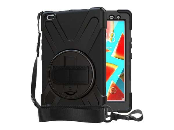 eSTUFF - Tabletin takakuori - silikoni, polykarbonaatti - musta - 8" - Lenovo Tab M8 HD (2. sukupolvi) ZA5G, ZA5H, ZA62, ZA63, ZA62, ZA63