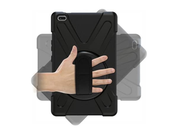 eSTUFF - Tabletin takakuori - silikoni, polykarbonaatti - musta - 8" - Lenovo Tab M8 HD (2. sukupolvi) ZA5G, ZA5H, ZA62, ZA63, ZA62, ZA63