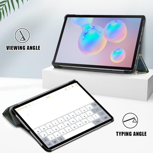 Trifoldet stativetui til Samsung Galaxy Tab S6 Lite - Mandeltræ i blomst