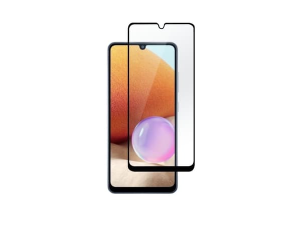 eSTUFF Titan Shield - Skärmskydd för mobiltelefon - helt fodral - glas - ramfärg svart - för Samsung Galaxy A32
