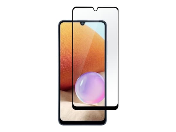 eSTUFF Titan Shield - Skärmskydd för mobiltelefon - helt fodral - glas - ramfärg svart - för Samsung Galaxy A32