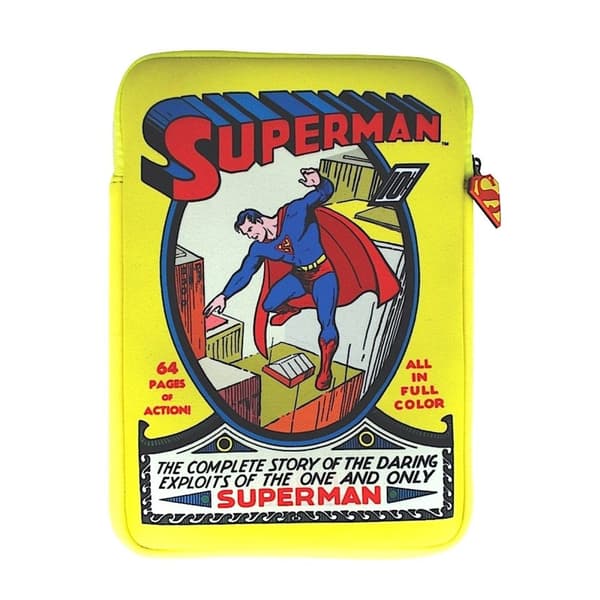 Superman Tablet Sleeve Yellow Print One Size