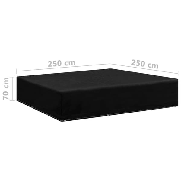 vidaXL Överdrag för trädgårdsmöbler 2 st 12 öljetter 250x250x70 cm