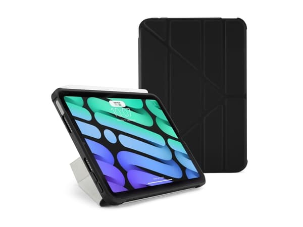 Pipetto Origami - Vikbart fodral för surfplatta - termoplastisk polyuretan (TPU) - svart - för Apple iPad mini (6:e generation)