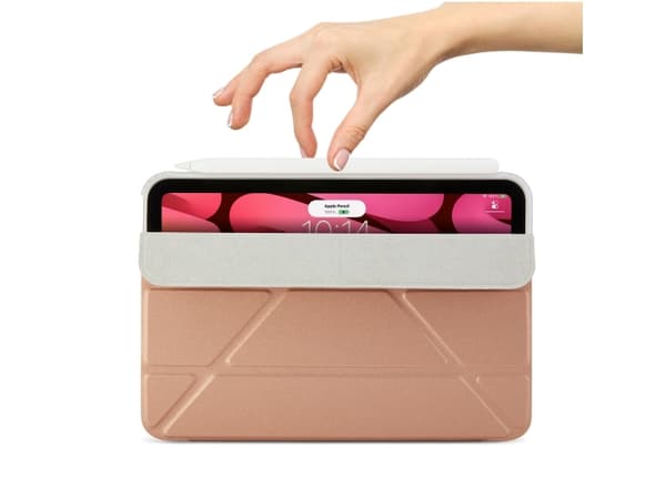 Pipetto Original Origami No1 - Lommebok for nettbrett - termoplast-polyuretan (TPU) - rosagull - for Apple iPad mini (6. generasjon)