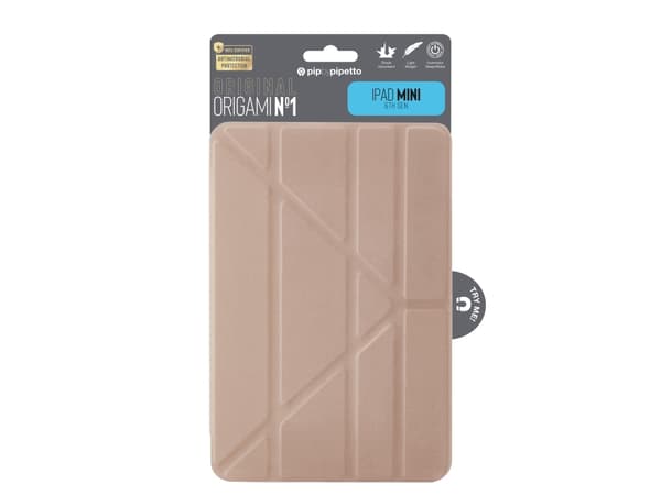 Pipetto Original Origami No1 - Lommebok for nettbrett - termoplast-polyuretan (TPU) - rosagull - for Apple iPad mini (6. generasjon)