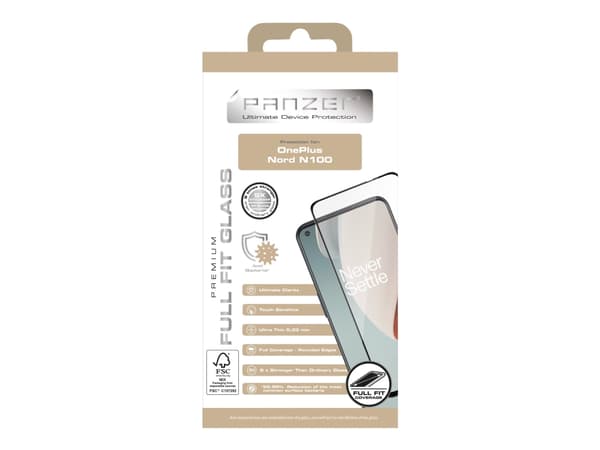 Panzer Premium Full-Fit - Skärmskydd för mobiltelefon - glas - ramfärg svart - för OnePlus Nord N100