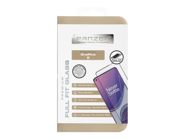 Panzer Premium Full-Fit - Skärmskydd för mobiltelefon - glas - ramfärg svart - för OnePlus 9