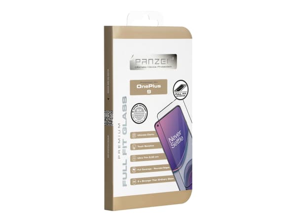 Panzer Premium Full-Fit - Skärmskydd för mobiltelefon - glas - ramfärg svart - för OnePlus 9