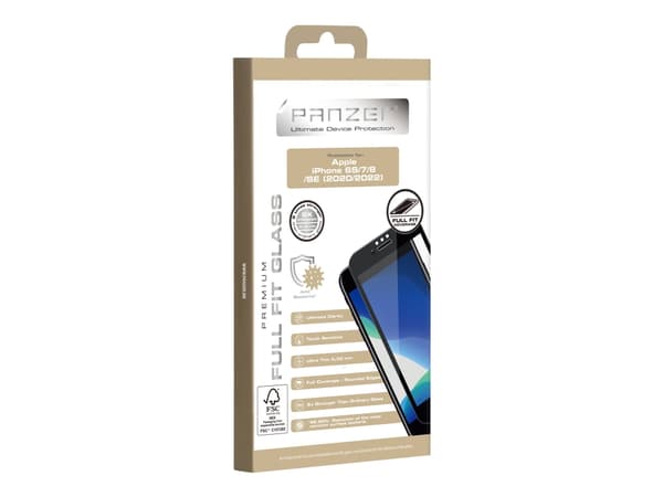 iPhone 6S/7/8/SE 2022 Full-Fit SilicateGlass, black