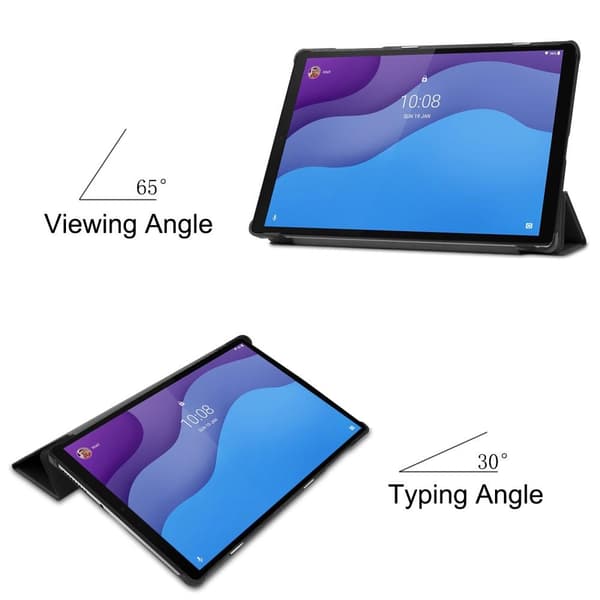 Trifoldet stativetui til Lenovo Tab M10 HD Gen 2 TB-X306F - Sort