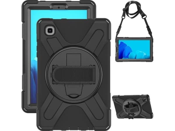 eSTUFF - Baksidesskydd för surfplatta - silikon, polykarbonat - svart - 10.9" - för Samsung Galaxy Tab A7 Lite