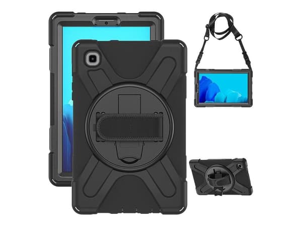 eSTUFF - Baksidesskydd för surfplatta - silikon, polykarbonat - svart - 10.9" - för Samsung Galaxy Tab A7 Lite
