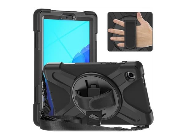 eSTUFF - Baksidesskydd för surfplatta - silikon, polykarbonat - svart - 10.9" - för Samsung Galaxy Tab A7 Lite