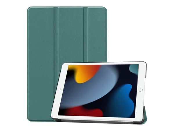 CoreParts - Vikbart fodral för surfplatta - tri-fold caster, with auto-wake function - mörkgrön - 10.2" - för Apple 10.2-inch iPad (7:e generation, 8
