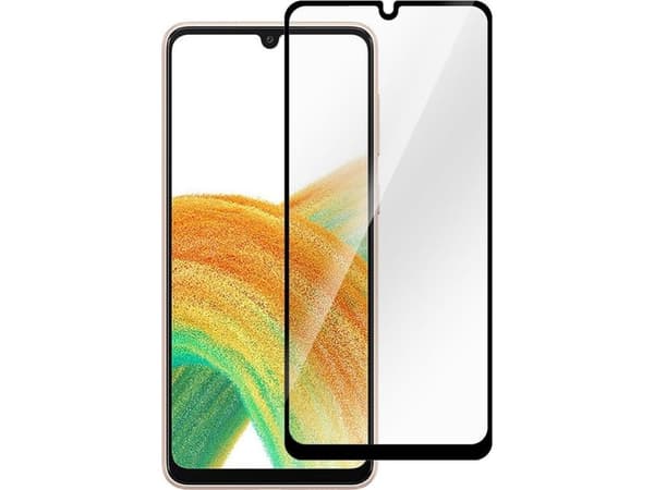 eSTUFF Titan Shield - Skjermbeskyttelse for mobiltelefon - full deksel - glass - rammefarge svart - for Samsung Galaxy A33 5G