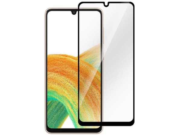 eSTUFF Titan Shield - Skjermbeskyttelse for mobiltelefon - full deksel - glass - rammefarge svart - for Samsung Galaxy A33 5G