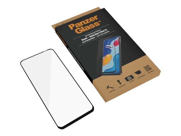 PanzerGlass - Skjermbeskyttelse for mobiltelefon - glass - rammefarge svart - for Xiaomi Redmi Note 11, Note 11S