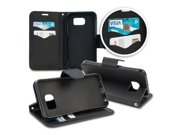 Iphone 6 Plus cover - flip med magnet - sort