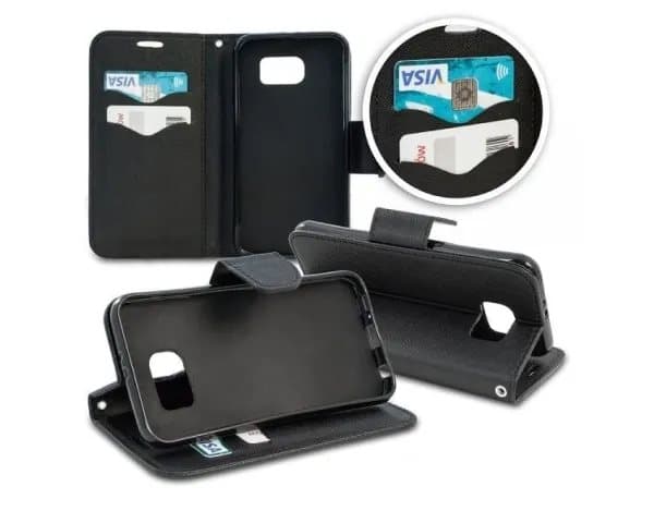 Iphone X / XS cover - flip med magnet - sort