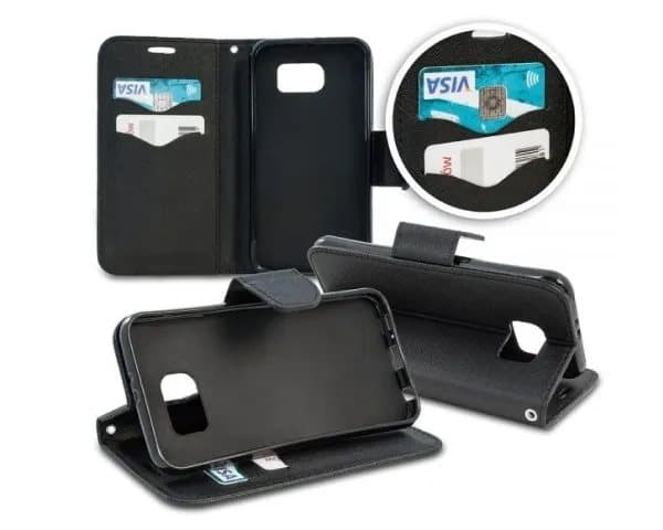Iphone X / XS cover - flip med magnet - sort