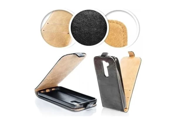 Iphone X / XS cover - flip med magnet - sort