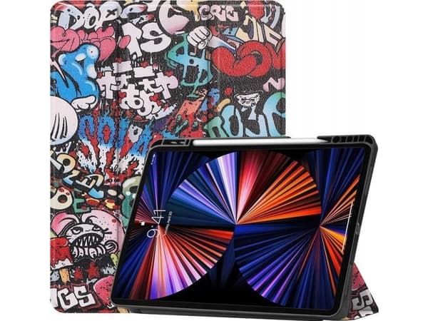 CoreParts - Lommebok for nettbrett - tri-fold caster, built-in S Pen holder, auto-wake function - termoplast-polyuretan (TPU) - graffiti - 12.9" - fo