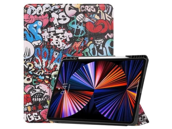 CoreParts - Lommebok for nettbrett - tri-fold caster, built-in S Pen holder, auto-wake function - termoplast-polyuretan (TPU) - graffiti - 12.9" - fo