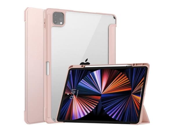 CoreParts - Lommebok for nettbrett - tri-fold caster, built-in S Pen holder, auto-wake function - termoplast-polyuretan (TPU) - gjennomsiktig, rosagu