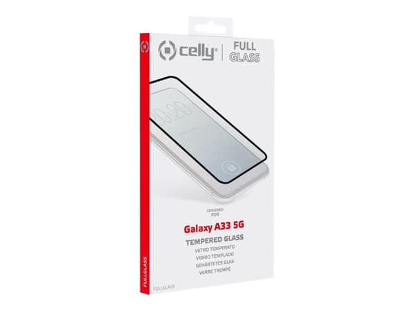 Celly Full Glass, Samsung, Samsung Galaxy A33, Naarmuuntumisenkestävä, Musta, Läpinäkyvä, 1 kpl